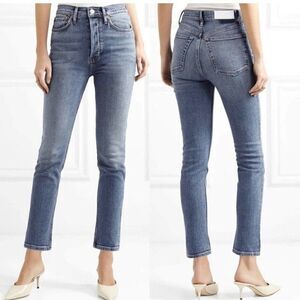 RE/DONE Originals Mid 80's Wash Button Fly High Rise Ankle Crop Jeans Sz 25 2018